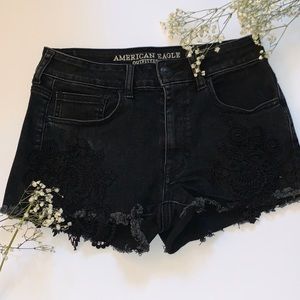 NEW American Eagle Black Lace Mini Shorts